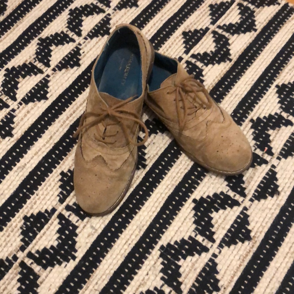Tan Suede Wing Tip Shoes